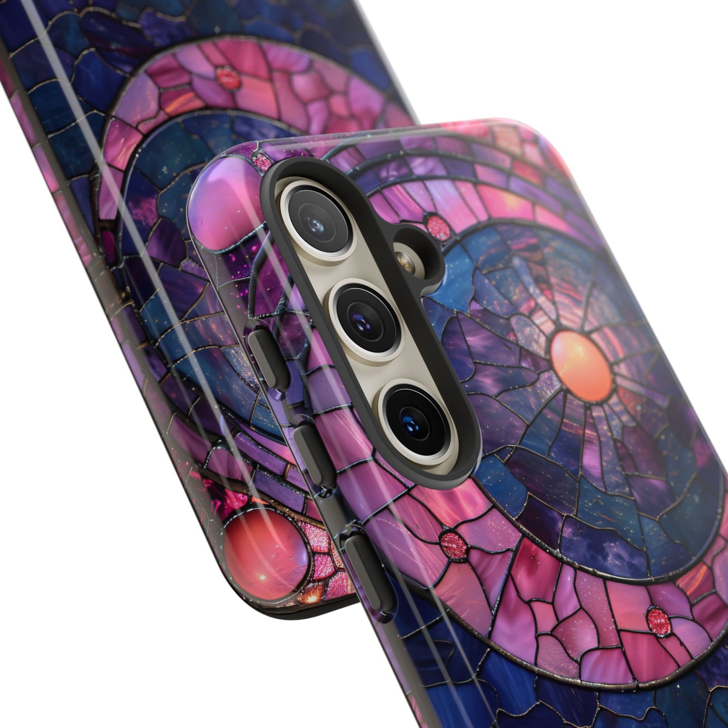 Pink Moon Tough Phone Cases in  Stained Glass Design