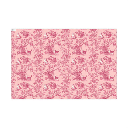 Pink Toile De Joyu Gift Wrapping Paper With Cats
