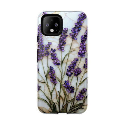 Floral Phone Case With Lavender in Stained Glass Motif