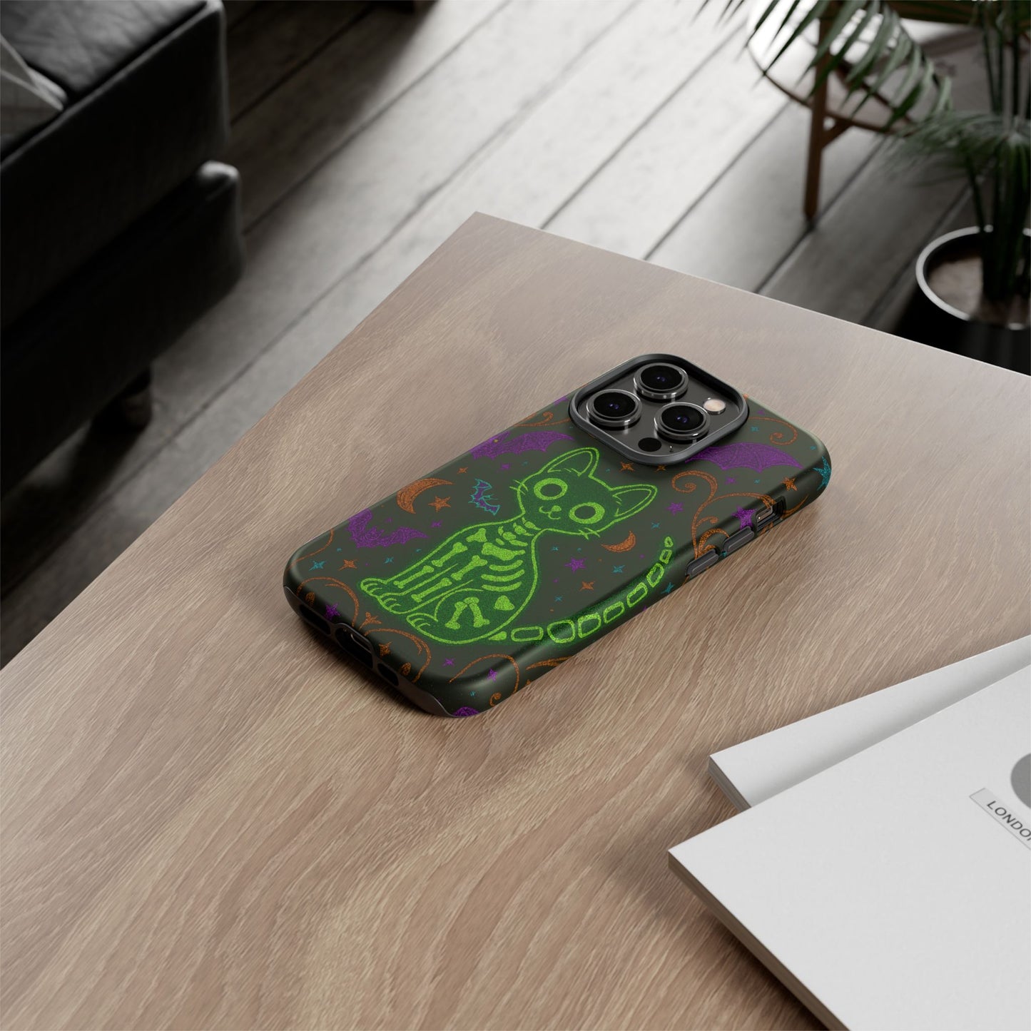 Skeleton Cat Phone Case