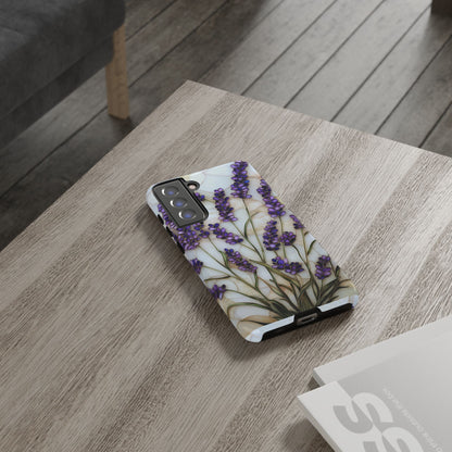 Floral Phone Case With Lavender in Stained Glass Motif