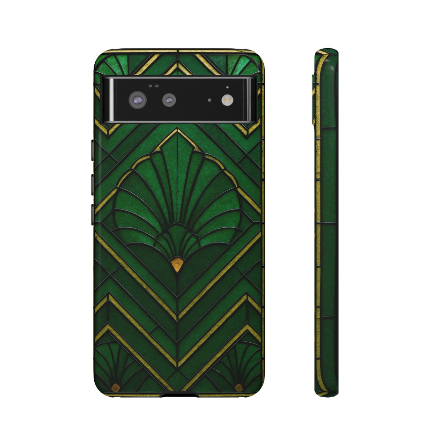 Green Art Deco Tough Phone Cases