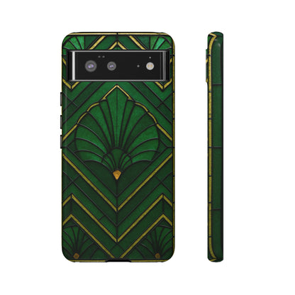 Green Art Deco Tough Phone Cases
