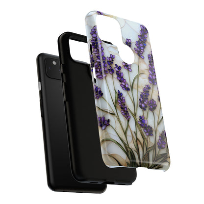 Floral Phone Case With Lavender in Stained Glass Motif
