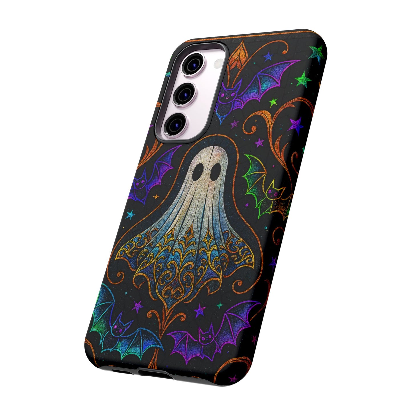 Spooky Cute Ghost Phone Cases - Adorable Neon Bats