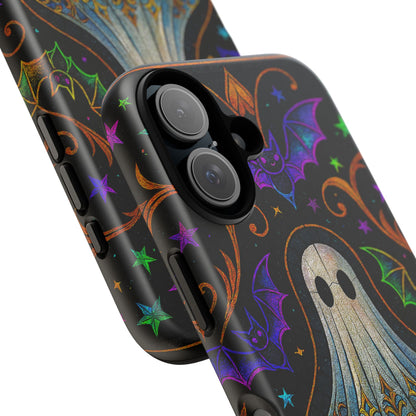 Spooky Cute Ghost Phone Cases - Adorable Neon Bats