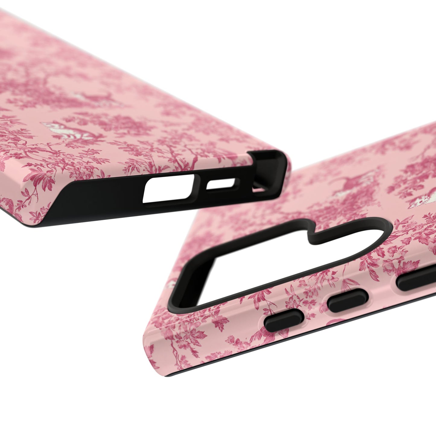 Tough Phone Cases - Cats in Pink Toile De Joyu Motif