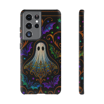 Spooky Cute Ghost Phone Cases - Adorable Neon Bats
