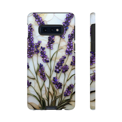 Floral Phone Case With Lavender in Stained Glass Motif