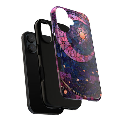 Pink Moon Tough Phone Cases in  Stained Glass Design