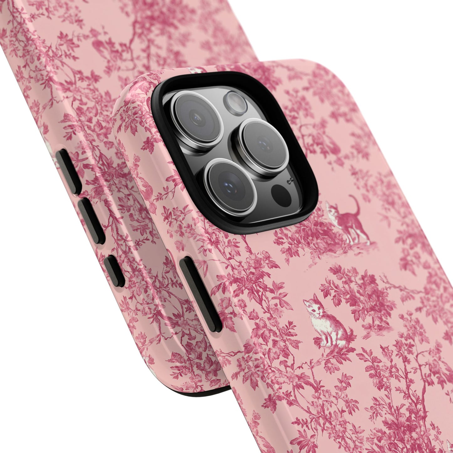 Tough Phone Cases - Cats in Pink Toile De Joyu Motif