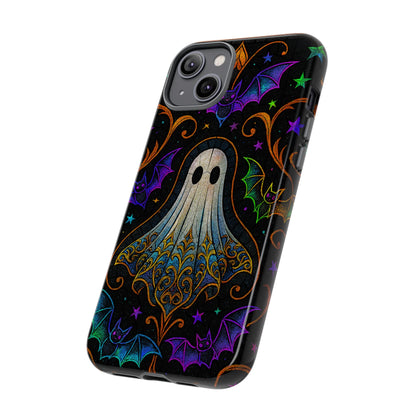 Spooky Cute Ghost Phone Cases - Adorable Neon Bats