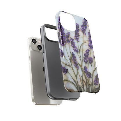 Floral Phone Case With Lavender in Stained Glass Motif