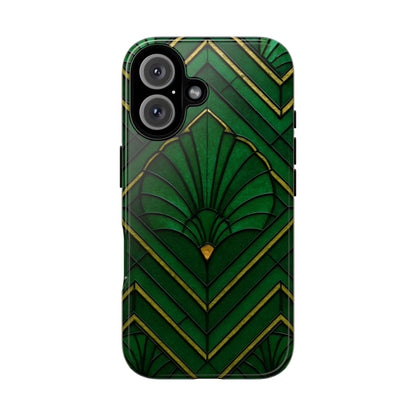 Green Art Deco Tough Phone Cases