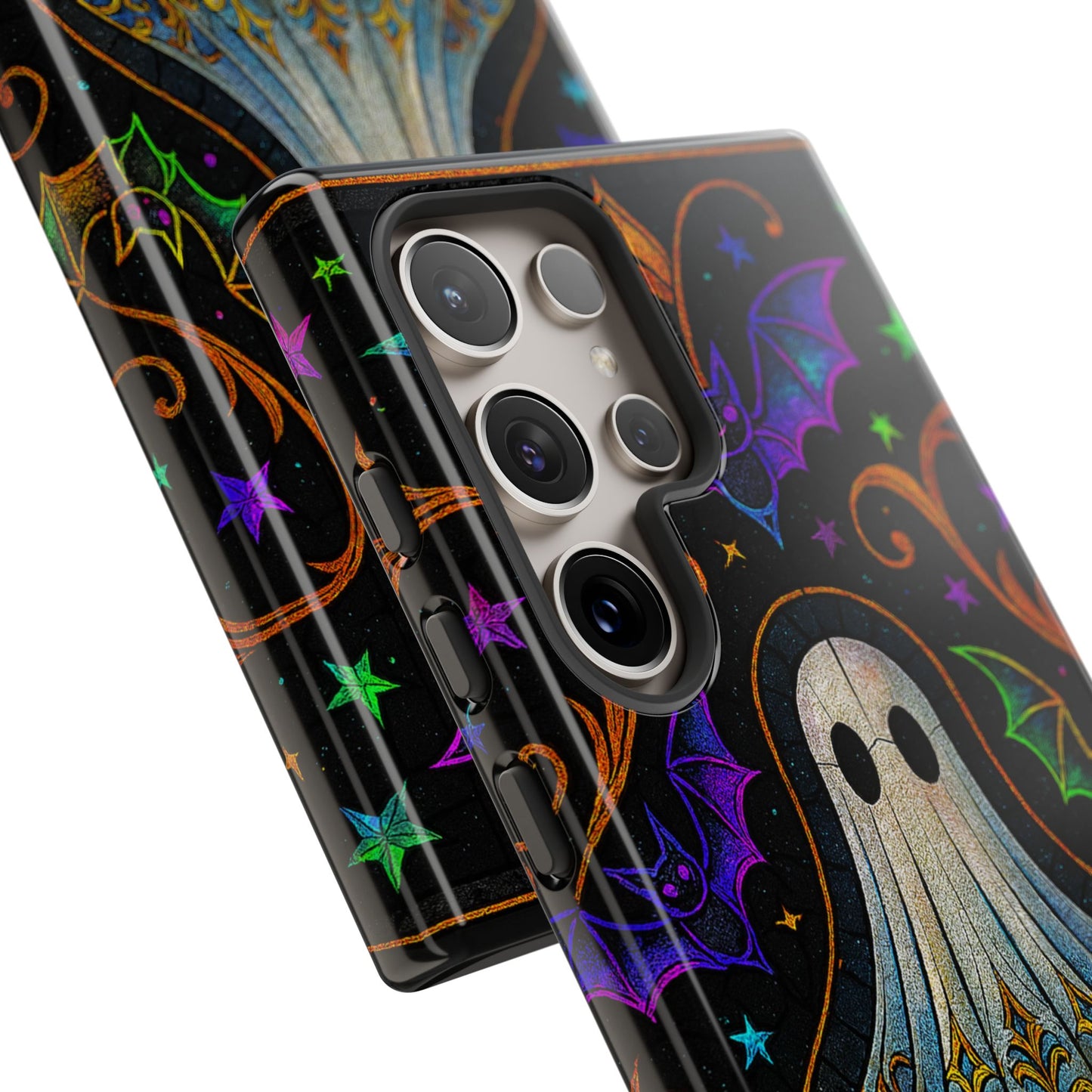 Spooky Cute Ghost Phone Cases - Adorable Neon Bats