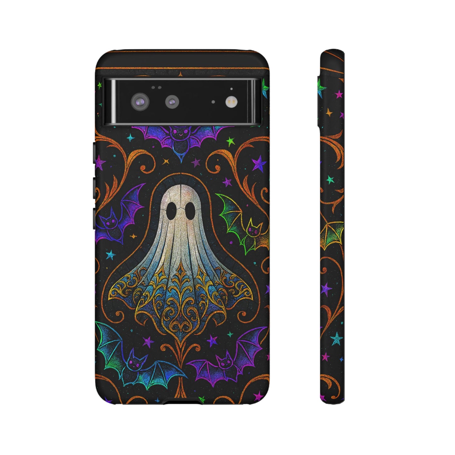 Spooky Cute Ghost Phone Cases - Adorable Neon Bats
