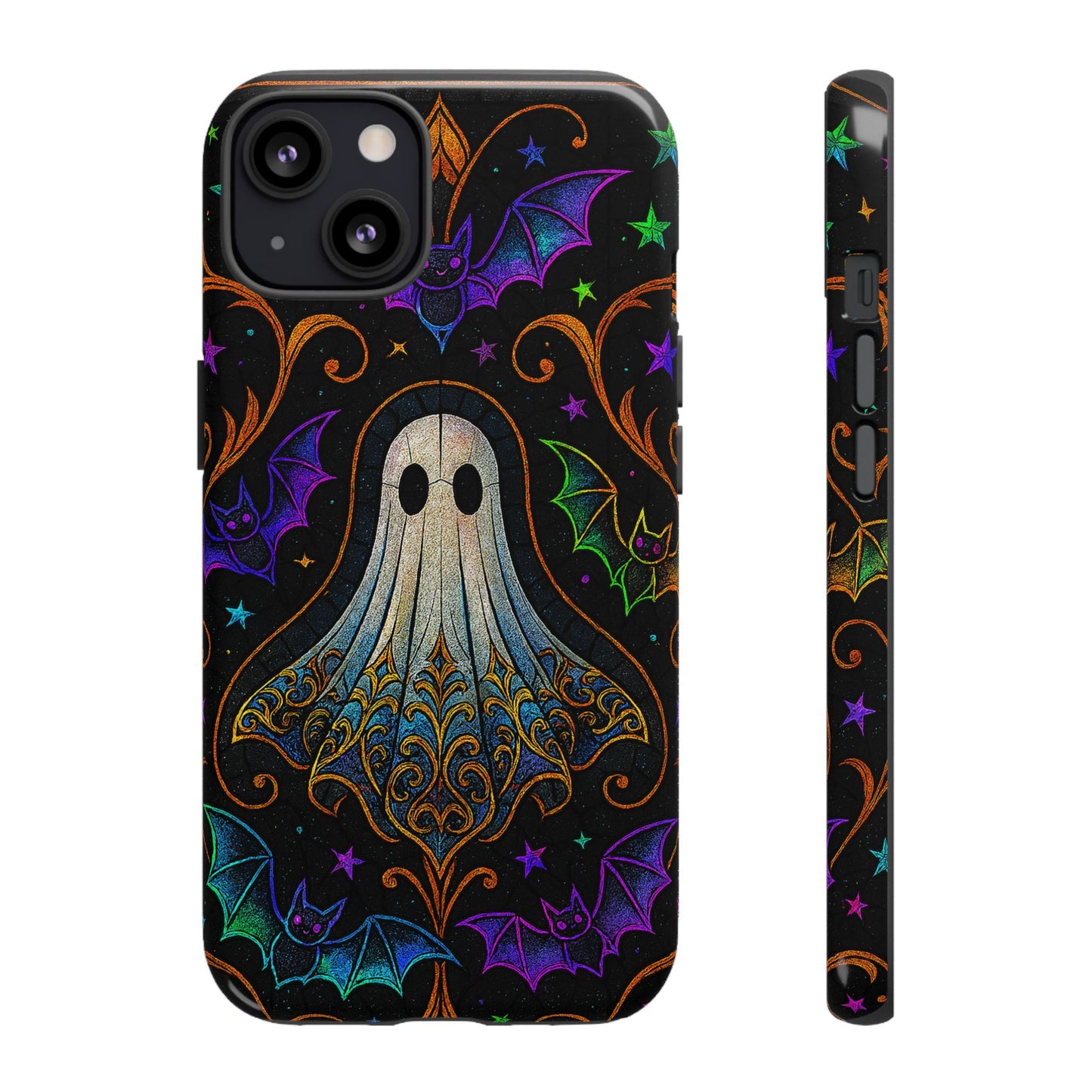 Spooky Cute Ghost Phone Cases - Adorable Neon Bats