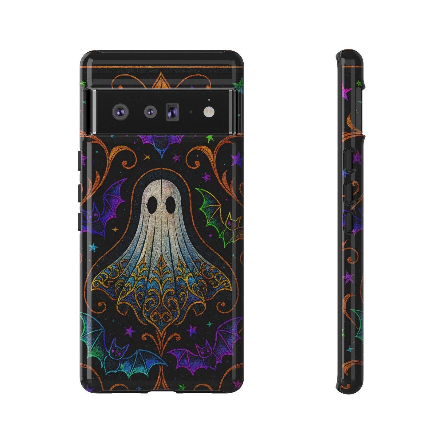 Spooky Cute Ghost Phone Cases - Adorable Neon Bats