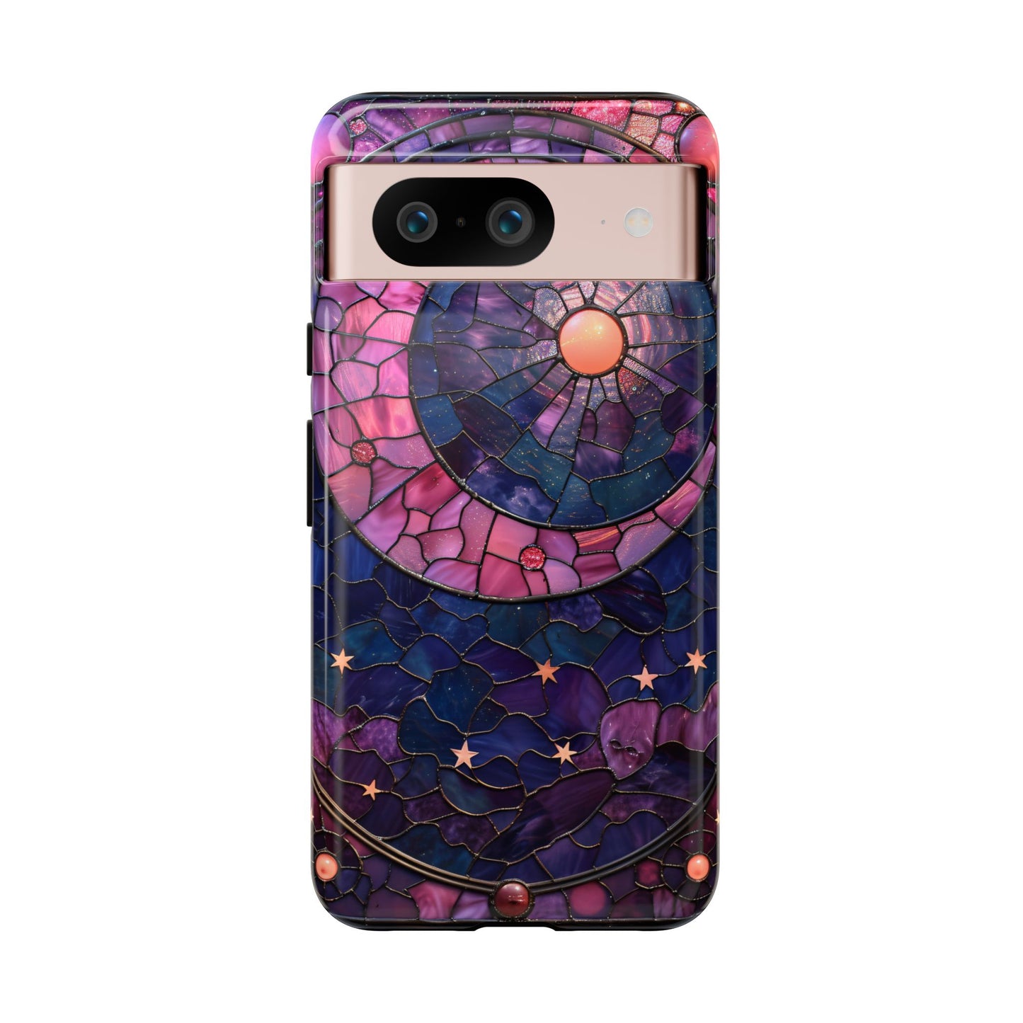 Pink Moon Tough Phone Cases in  Stained Glass Design