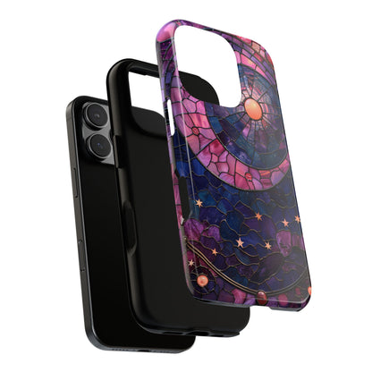Pink Moon Tough Phone Cases in  Stained Glass Design
