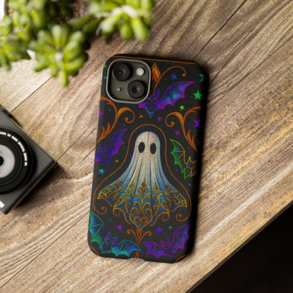 Spooky Cute Ghost Phone Cases - Adorable Neon Bats