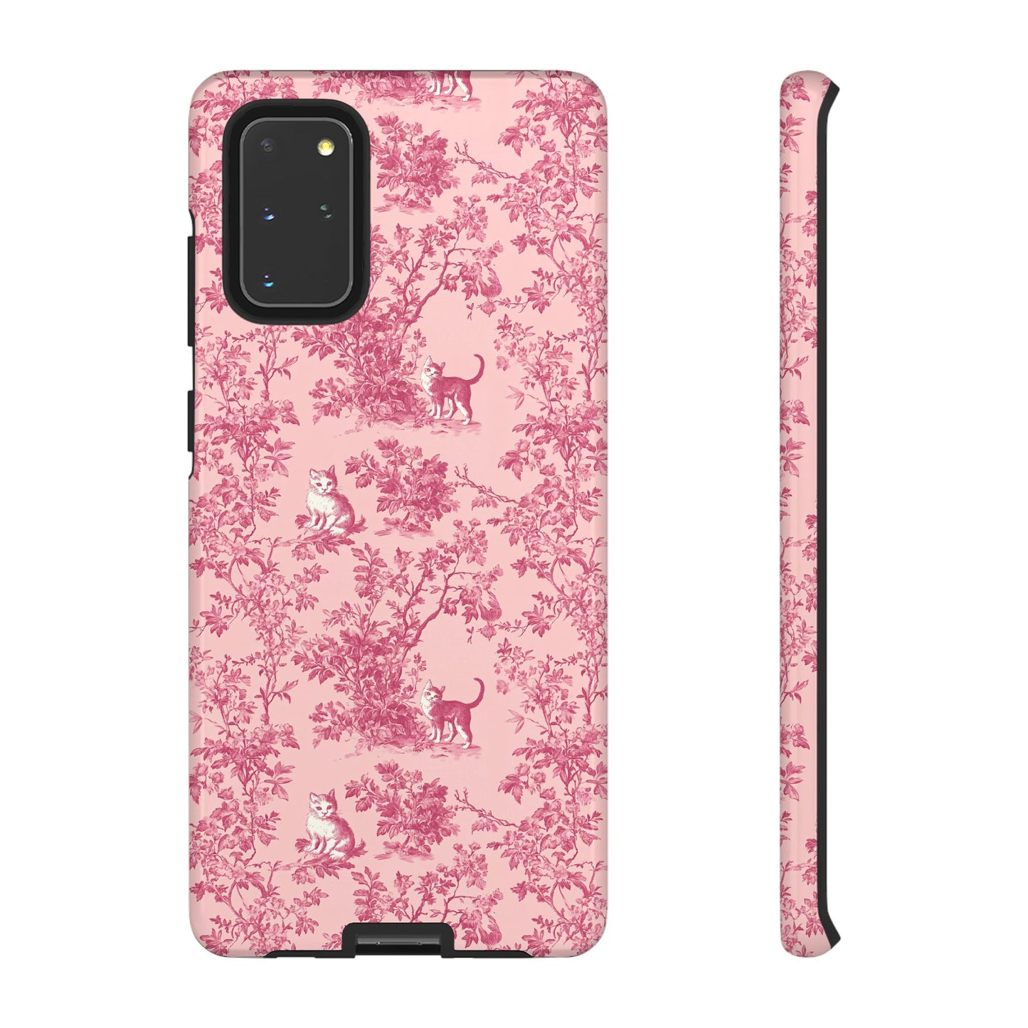 Tough Phone Cases - Cats in Pink Toile De Joyu Motif