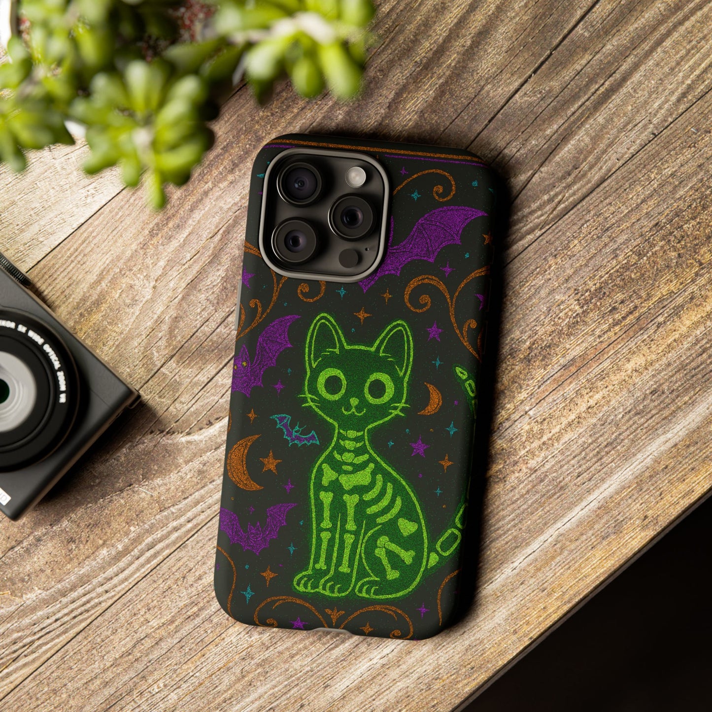 Skeleton Cat Phone Case