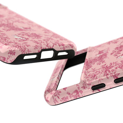 Tough Phone Cases - Cats in Pink Toile De Joyu Motif