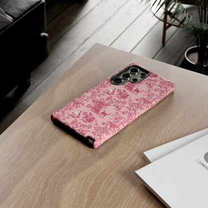 Tough Phone Cases - Cats in Pink Toile De Joyu Motif