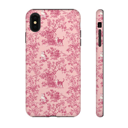 Tough Phone Cases - Cats in Pink Toile De Joyu Motif