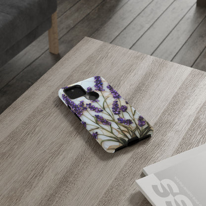 Floral Phone Case With Lavender in Stained Glass Motif