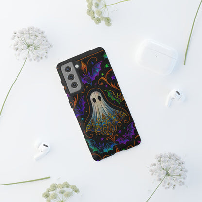 Spooky Cute Ghost Phone Cases - Adorable Neon Bats