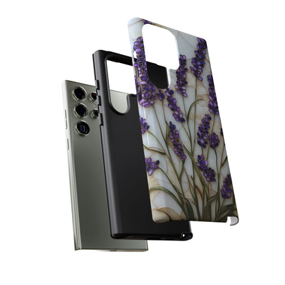 Floral Phone Case With Lavender in Stained Glass Motif