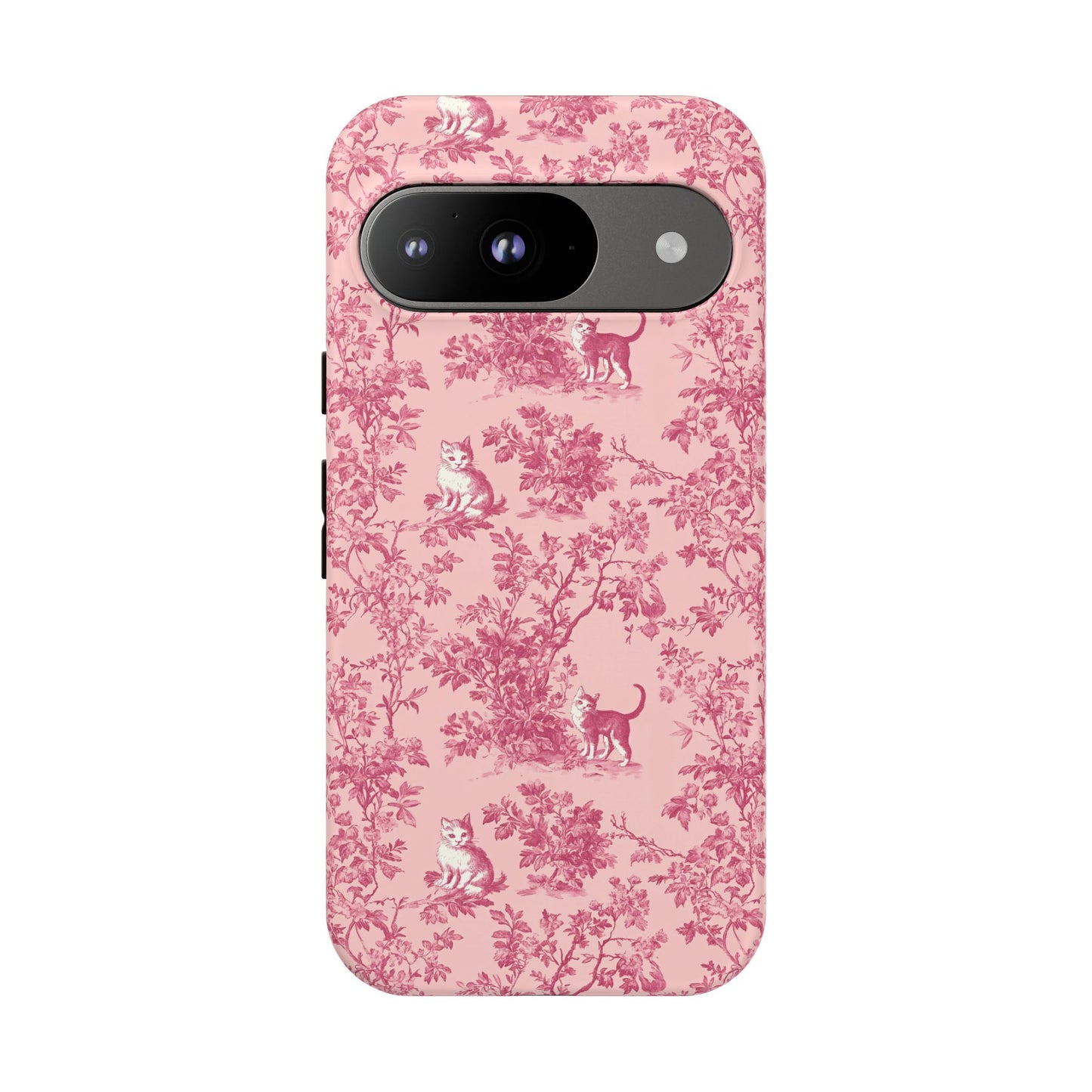 Tough Phone Cases - Cats in Pink Toile De Joyu Motif