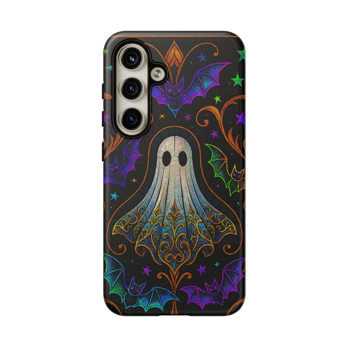 Spooky Cute Ghost Phone Cases - Adorable Neon Bats