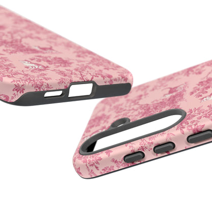 Tough Phone Cases - Cats in Pink Toile De Joyu Motif