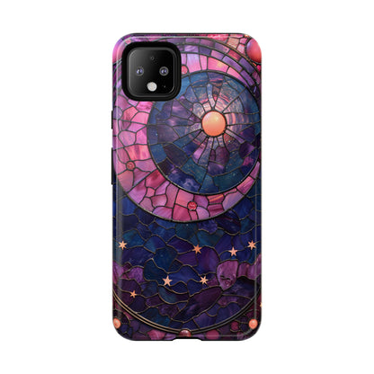 Pink Moon Tough Phone Cases in  Stained Glass Design