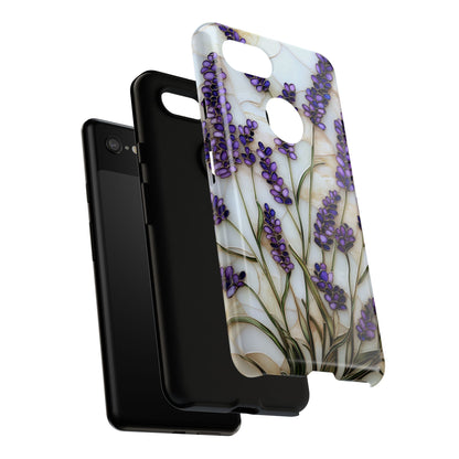 Floral Phone Case With Lavender in Stained Glass Motif
