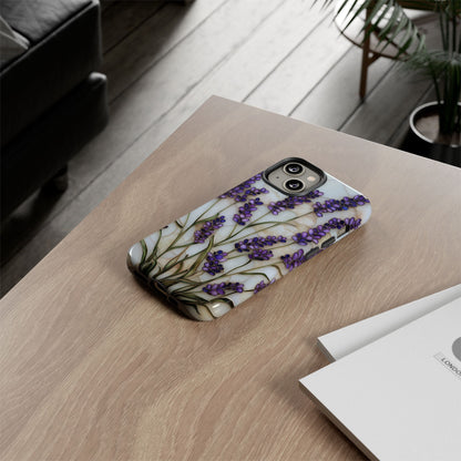 Floral Phone Case With Lavender in Stained Glass Motif