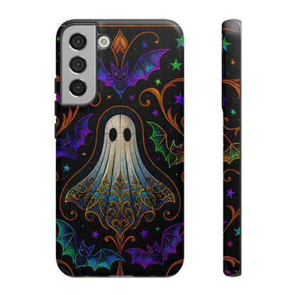 Spooky Cute Ghost Phone Cases - Adorable Neon Bats