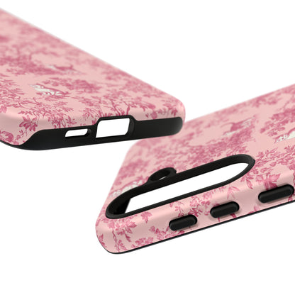 Tough Phone Cases - Cats in Pink Toile De Joyu Motif
