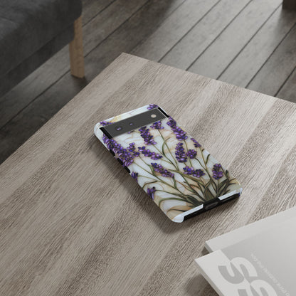 Floral Phone Case With Lavender in Stained Glass Motif