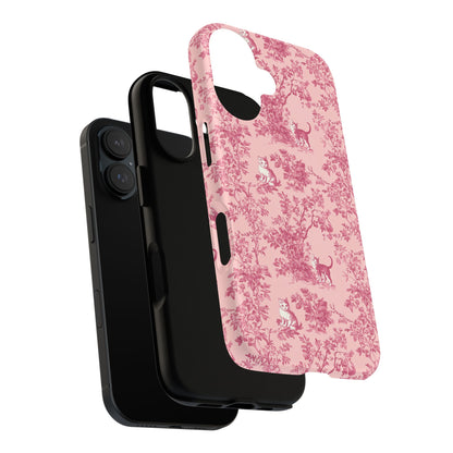 Tough Phone Cases - Cats in Pink Toile De Joyu Motif