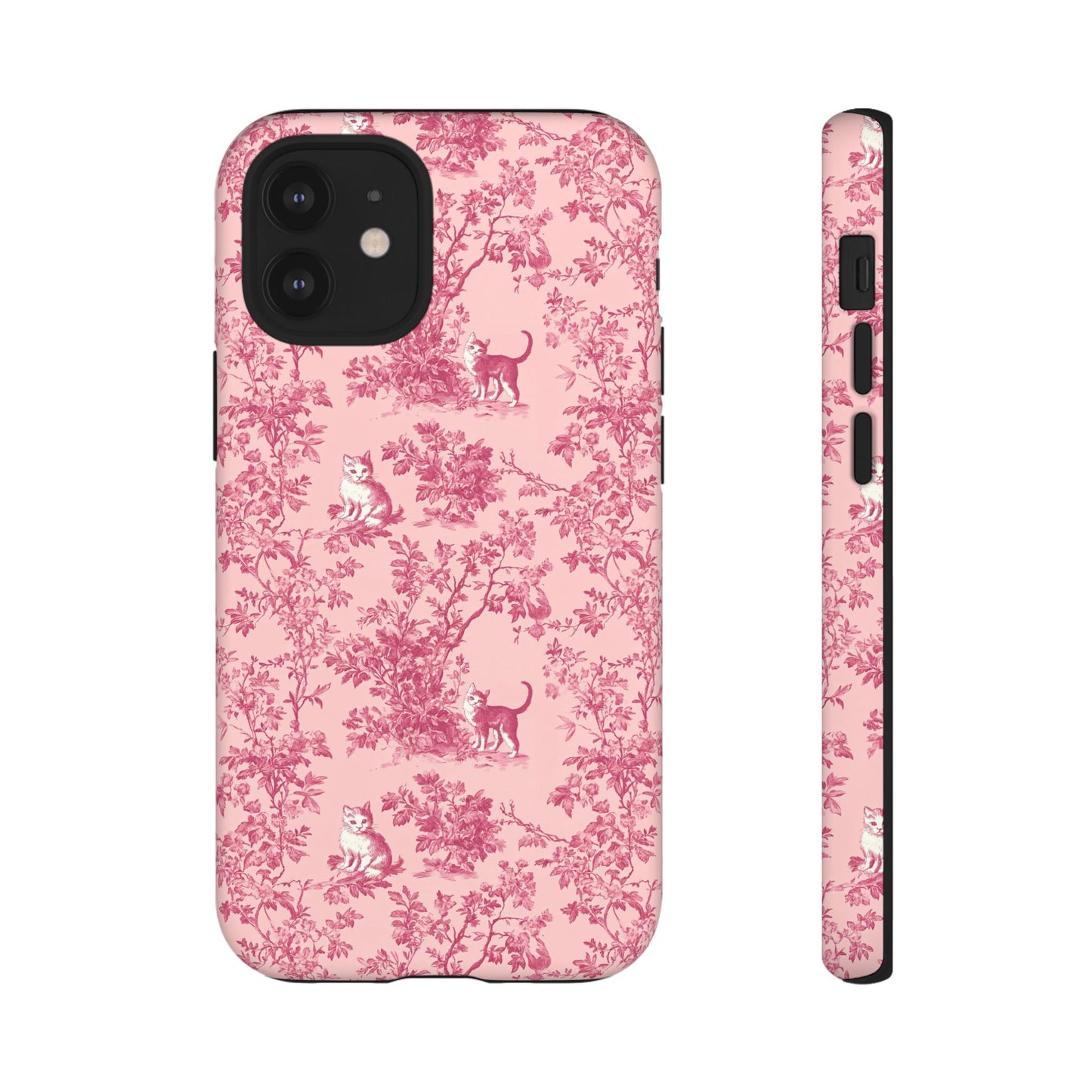 Tough Phone Cases - Cats in Pink Toile De Joyu Motif