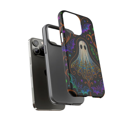 Spooky Cute Ghost Phone Cases - Adorable Neon Bats
