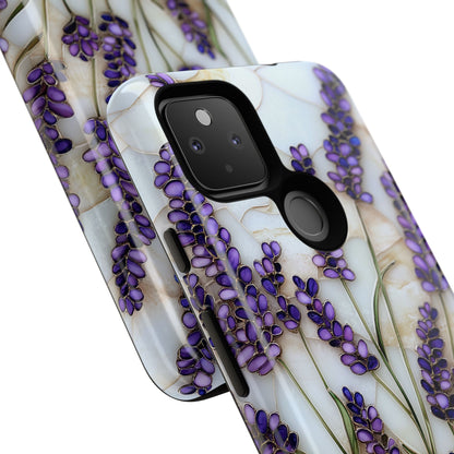 Floral Phone Case With Lavender in Stained Glass Motif