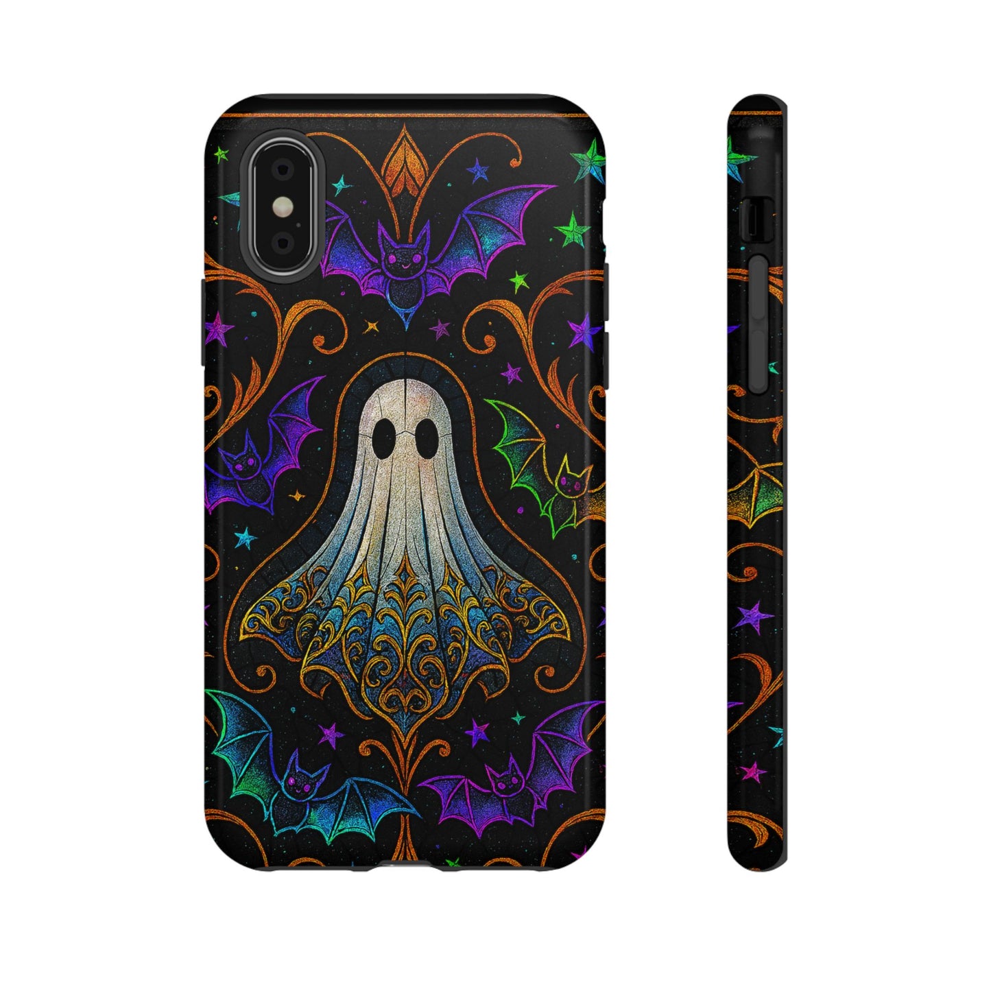 Spooky Cute Ghost Phone Cases - Adorable Neon Bats