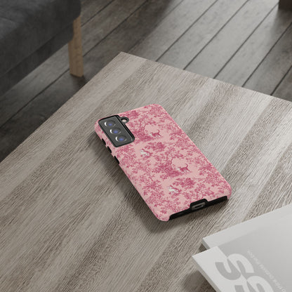 Tough Phone Cases - Cats in Pink Toile De Joyu Motif