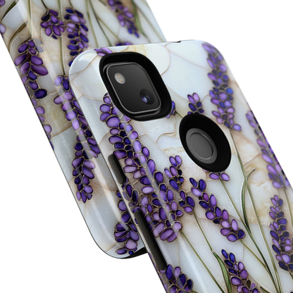 Floral Phone Case With Lavender in Stained Glass Motif