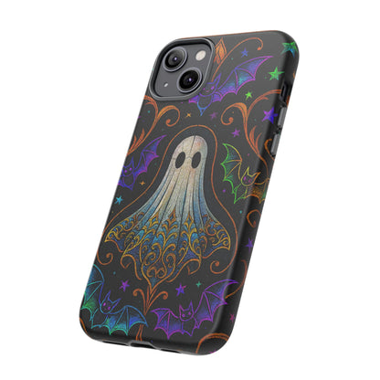 Spooky Cute Ghost Phone Cases - Adorable Neon Bats